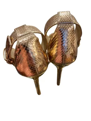 Michael Kors wms authentic gold croc design 4" stilleto heels shoes sz 8M SKU 10 thumbnail 8
