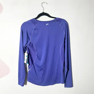 Brooks Running Shirt Women's Large Cobalt Blue Equilibrium Long Sleeve thumbnail 2