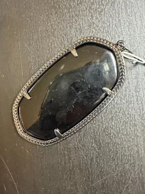 Kendra Scott Elle Drop Earrings Black Opaque Glass with gunmetal finish NEW NWT thumbnail 5