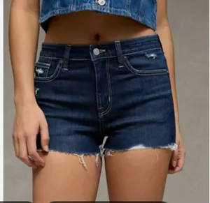 American Eagle Outfitters Ne(x)T Level Stretch Distressed Jean Short Blue 8 thumbnail 1