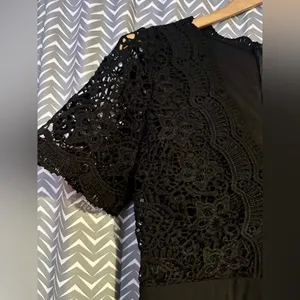 Lulus | Angel in Disguise Black Lace Skater Dress, Size M thumbnail 6