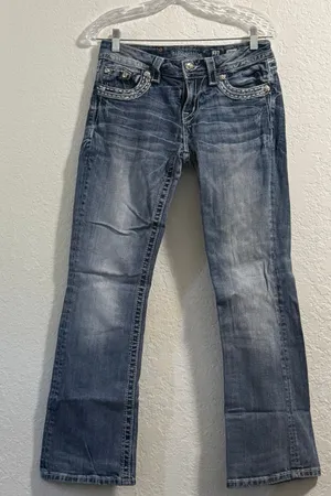 Miss Me Jeans Women 27 Bootcut Whiskered Medium Wash Denim Pants easy boot thumbnail 1