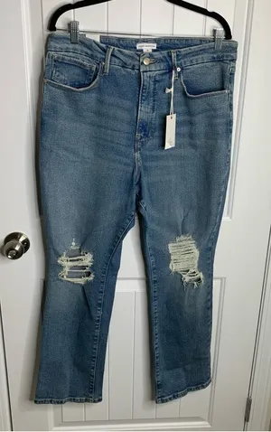 Good American Good‎ Vintage distressed straight leg jeans size 15 thumbnail 1
