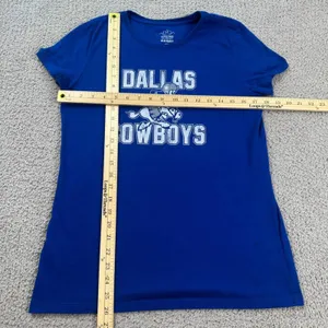 Dallas Cowboys Women Blue Graphic T-Shirt Large NFL Football Distressed Old Navy thumbnail 2