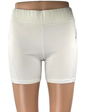 Reebok Women's White Pull On Mid Rise Yoga Workout Athletic Biker Shorts Size L thumbnail 1