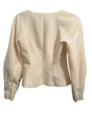 Club Monaco Square Neck Sculptural Sleeve Top in Egret thumbnail 7