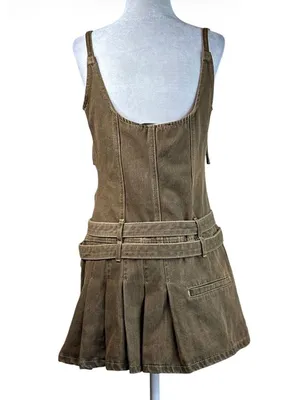 LIONESS Biker Mini Dress in Petrol Medium New Womens Denim thumbnail 6