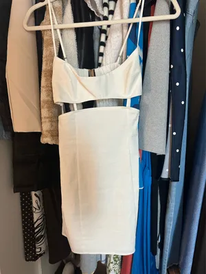 ZARA Mini Dress Cut-Out White thumbnail 3