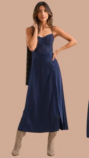 NWT Altar'd State Evalina Satin Maxi Dress thumbnail 1