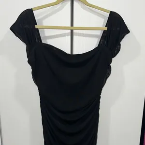 Black Ruched off the shoulder dress thumbnail 3