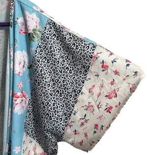 Kimono with floral print Blue Size XXL thumbnail 4