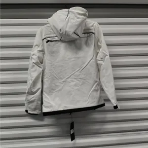 PinFin Womens Hooded Windbreaker Jacket Sz Medium White Outdoor Hiking Rain Coat thumbnail 11