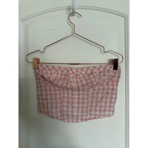 Free People Tube Top Women Small Pink Gingham Corset Strapless Smocked OB1732606 thumbnail 2