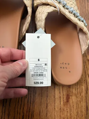 a new day Braided Crystal-Accent Slide Sandals in Natural Size 6 New thumbnail 5
