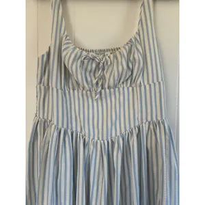 NWT Altar'd State Blue Ivory Striped Midi Dress XL Smocked Milkmaid‎ Cottageore thumbnail 5