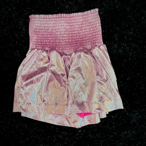 🎃*NWOT* women’s small metallic high waisted flowy party‎ shorts thumbnail 3