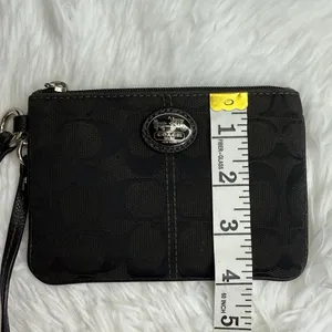 COACH Black Signature Canvas Wristlet thumbnail 7
