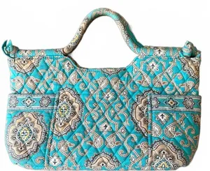Vera Bradley Gabby Satchel Totally Turquoise Gracious Purse Cottage Coquette thumbnail 1