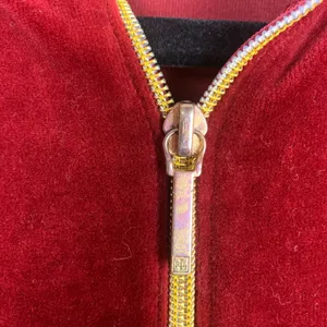 Lauren Ralph Lauren Women’s Medium Velvet Crest Zip Jacket Rich Red Glam Street thumbnail 5