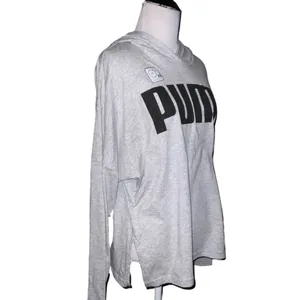 Puma Dry Cell Lightweight Gray Hoodie Black Logo Large NWT thumbnail 6