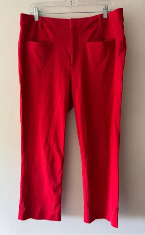 Maeve by Anthropologie Bright Red Tailored Cropped Pants thumbnail 1