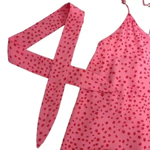 For Love and Lemons Twinkle Slip Dress Pink Spaghetti Straps Romantic Coastal L thumbnail 9