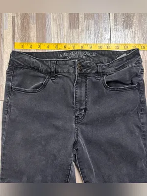 American Eagle Outfitters Hi-Rise Black Skinny Jeans Women’s 12 thumbnail 4