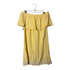 Old Navy Yellow and White Gingham Off Shoulder Dress Size Medium New with tag thumbnail 6