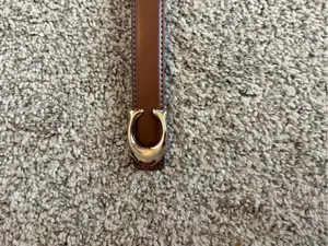 Brown Belt with Gold 'C' Buckle Accent. Very durable & well made. Size- 97cm thumbnail 4
