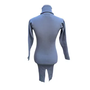 ELLIATT Victoria Knit Dress‎ Ribbed Turtleneck Midi Greay Womens Size S thumbnail 6