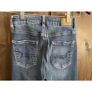 American Eagle‎ AE Next Level Stretch Curvy High Rise Jegging Dark Wash Size 0 thumbnail 4