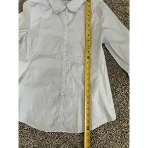 Zara blue button-up poplin long sleeve shirt L thumbnail 3