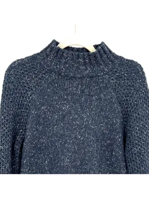 PrAna Ibid Navy Blue Knit Mock Neck Tunic Sweater Size Small Cabincore Gorpcore thumbnail 3