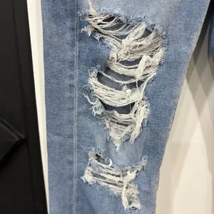 American Eagle Ripped Mom Jeans Size 6 Light Wash Distressed thumbnail 4