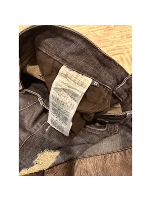 GUESS women's 27" waist blue denim skinny jeans with black leather ankle zippers thumbnail 2