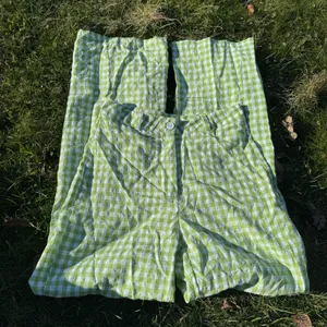 Green Checkered Wide Leg Pants thumbnail 1