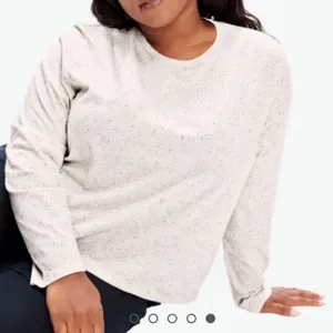 Bombas Pima Cotton Donegal Long Sleeve Tee Womens Size Small Speckled Soft White thumbnail 1