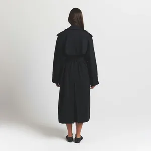 NWT SKIMS boyfriend fleece oversized trench coat size small in Onyx thumbnail 4