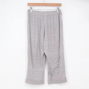 Rae Dunn Pajama Set Women's L Grey Striped Button-Down Excellent thumbnail 8