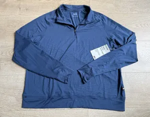 NWT Womens REI Coop active pursuits 1/4 quarter zip long sleeve pullover blue XL thumbnail 1