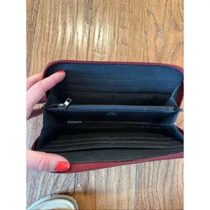 Anne Klein leather red shoulder bag with matching wallet thumbnail 9