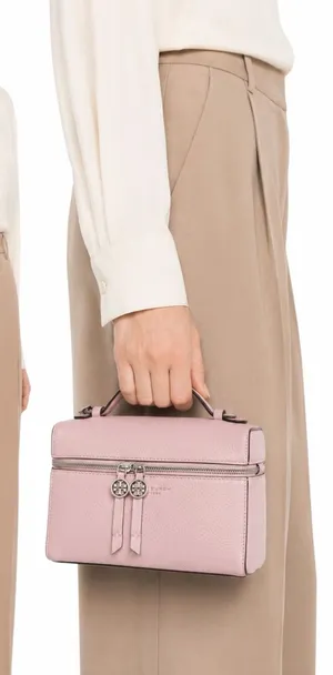 Tory Burch Slim Romy Top Handle Bag Leather Crossbody Bag Rose Pink thumbnail 1