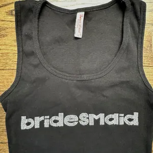 Bridesmaid Womens 3D Black Tank Top Shirt Size Large Wedding Party Bridal Shower thumbnail 2