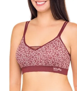 Kindly Yours caged v-neck seamless leopard print bralette size XXL thumbnail 1
