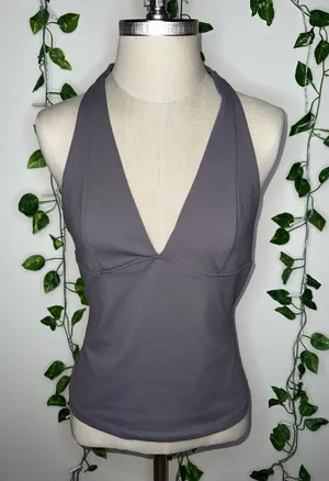 Have It All Backless Halter Top by Intimately Free People Grey thumbnail 1