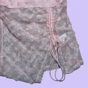 Kimchi Blue Pink Rosette Mesh Strapless Tube Top Women‎ Size Small Coquette thumbnail 4