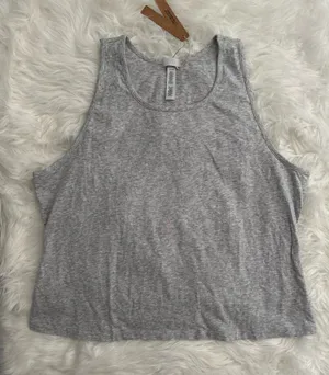 Skims Boyfriend Long Tank Light Heather Grey Size 4X thumbnail 1