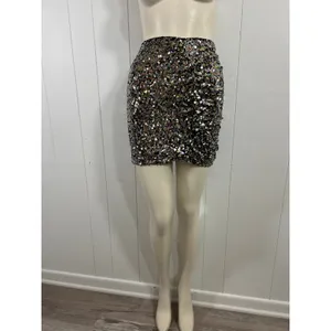 ASTR the label Women's Milan Skirt In Black Rainbow Sequins. NWOT. Size S. thumbnail 4