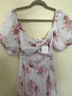 NEW Altar’d State White & Pink Floral Maxi Dress Size Small NWT thumbnail 6