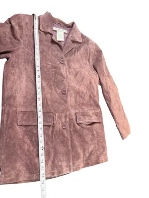 VTG Jessica Holbrook Suede Leather Jacket Womens S Purple Button Front Western thumbnail 5
